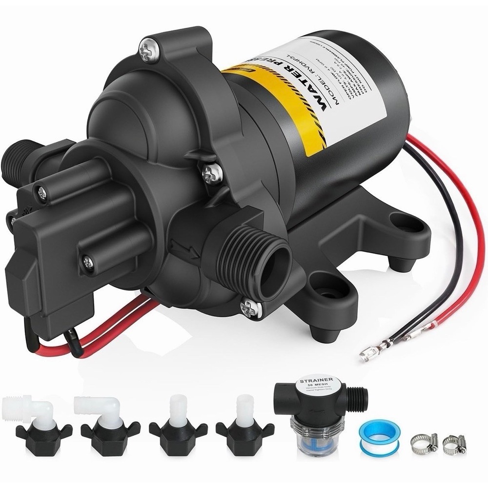 12V RV Water Pump, 4.0 GPM 45 PSI Diaphragm Pump, 12Volt Quiet Fresh Water Pump